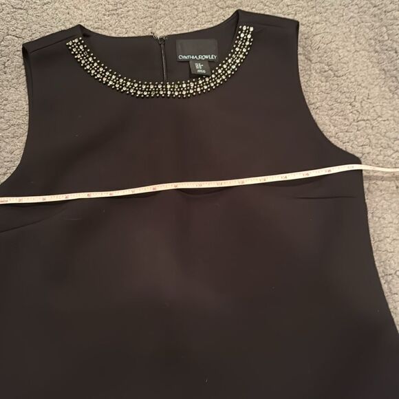 Cynthia Rowley Black Rhinestone Sleeveless Top Size Medium - Picture 7 of 9